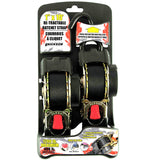 1"x10' 1,200 lb Re-Tractable Ratchet Tie Downs Black 2-Pack 34415