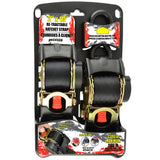 2"x10' 3300 lb Re-Tractable Ratchet Tie Downs Black 2-Pack 34416